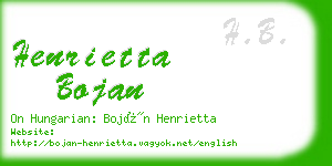 henrietta bojan business card